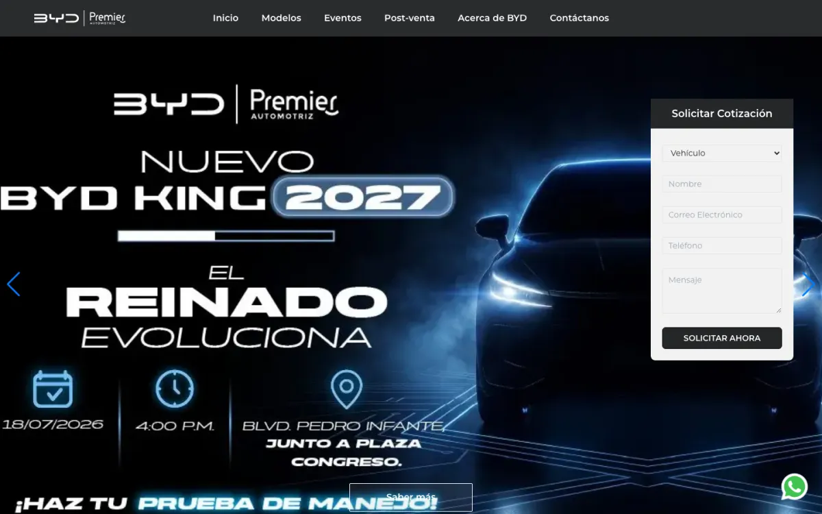 Sitio web de BYD Premier